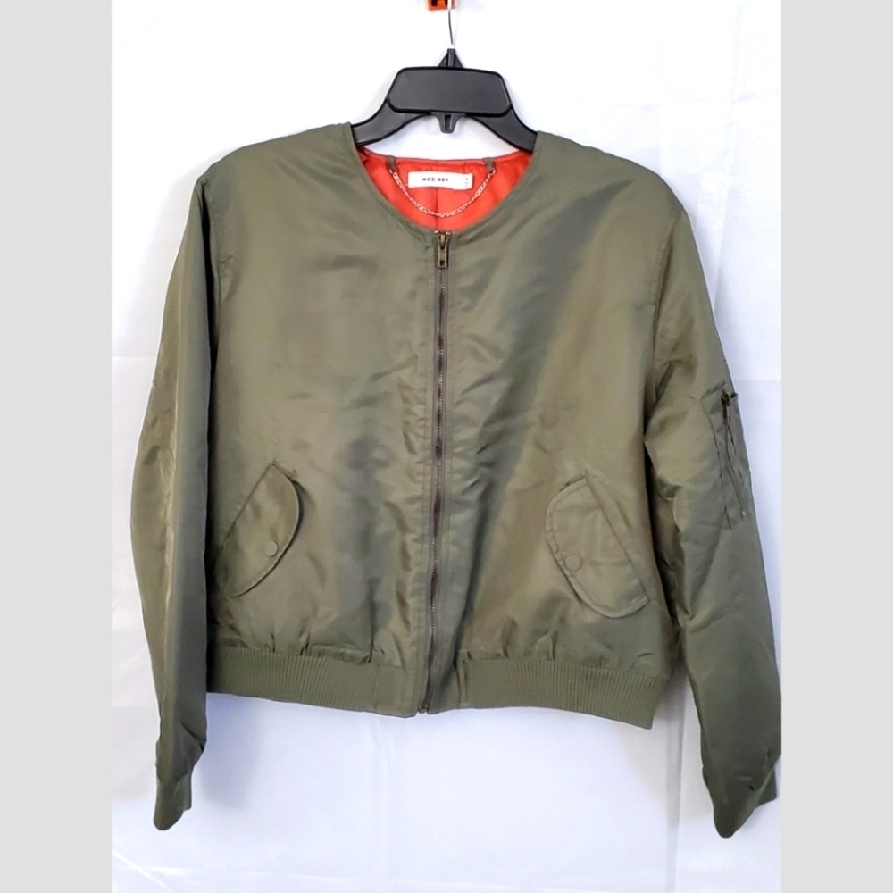 Mod Ref Olive Green Bomber Jacket Sz. Med.